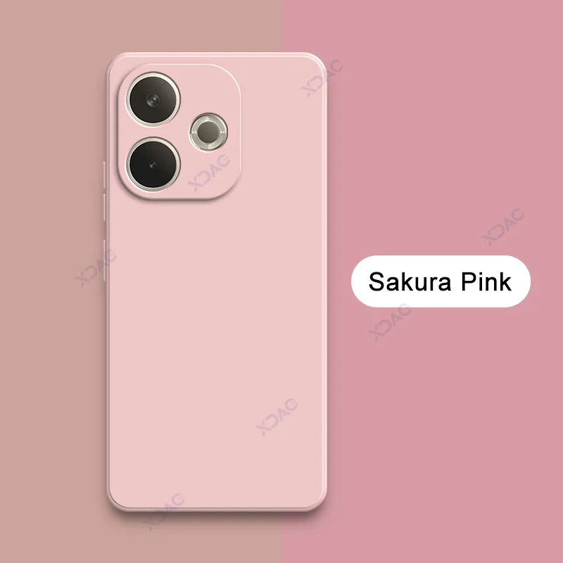 Luxury Dual Layer Cellphone Case with Camera Protection - Soft Square Liquid Silicone Armor