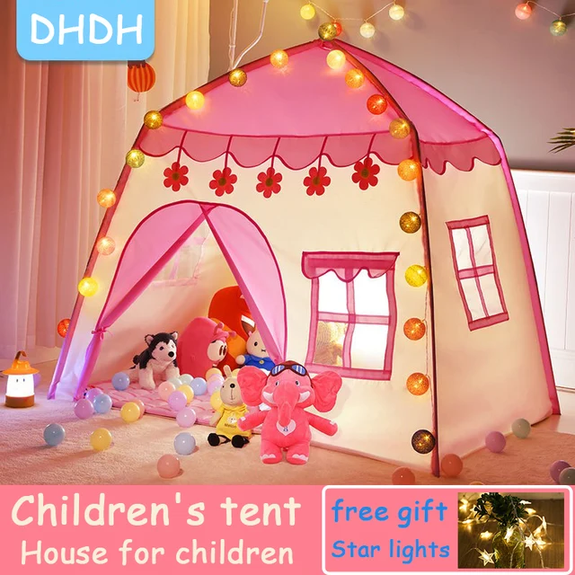 Children's Tent Indoor Outdoor Games Garden Tipi Princess Castle Folding Cubby Toys Tents Enfant Room House Teepee Playhouse 1