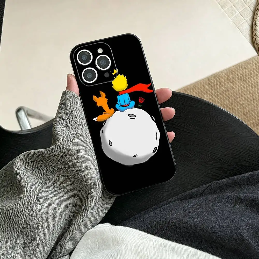 The Little Prince Soft Black Phone Case - Elegant Protection with Timeless Design