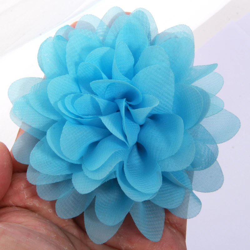 10 Stück 10 cm Chiffon-Stoffblumen für Babys, Haarschmuck, Stirnbänder, Hochzeitseinladung, Kleid, Hut, Dekoration, ohne Clip – Detail 13
