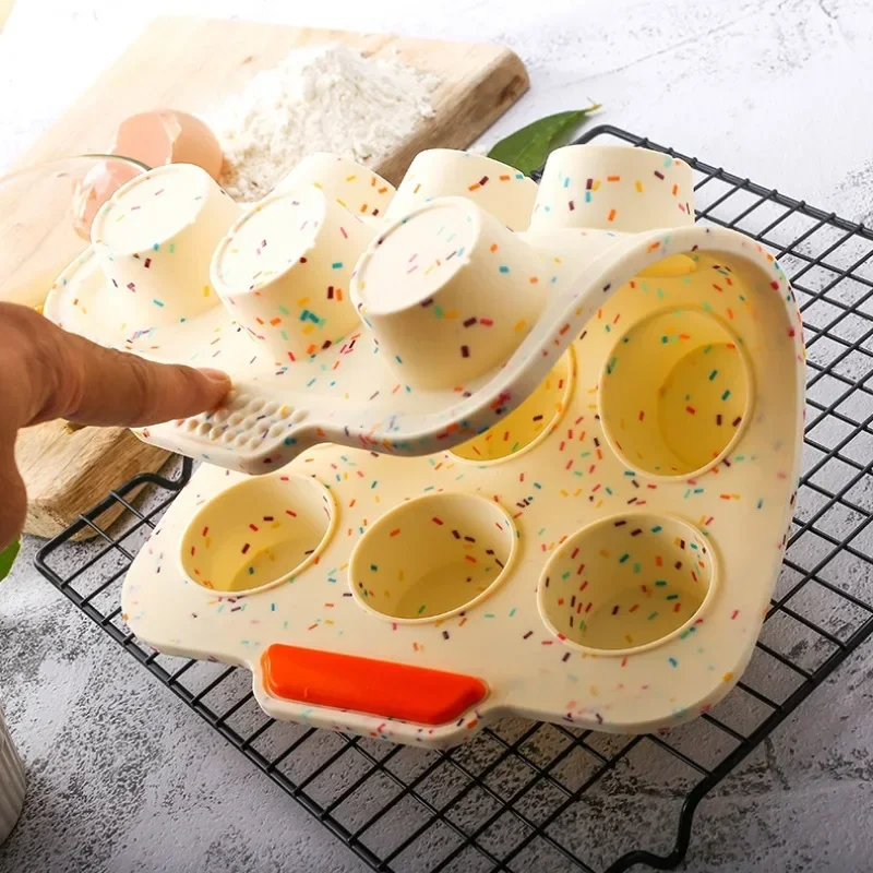 12 Holes Silicone Cake Mold Muffin Cupcake Baking Pan Non Stick Pudding Fondant Muffin Baking Tray Heat Resistant Bread Mould