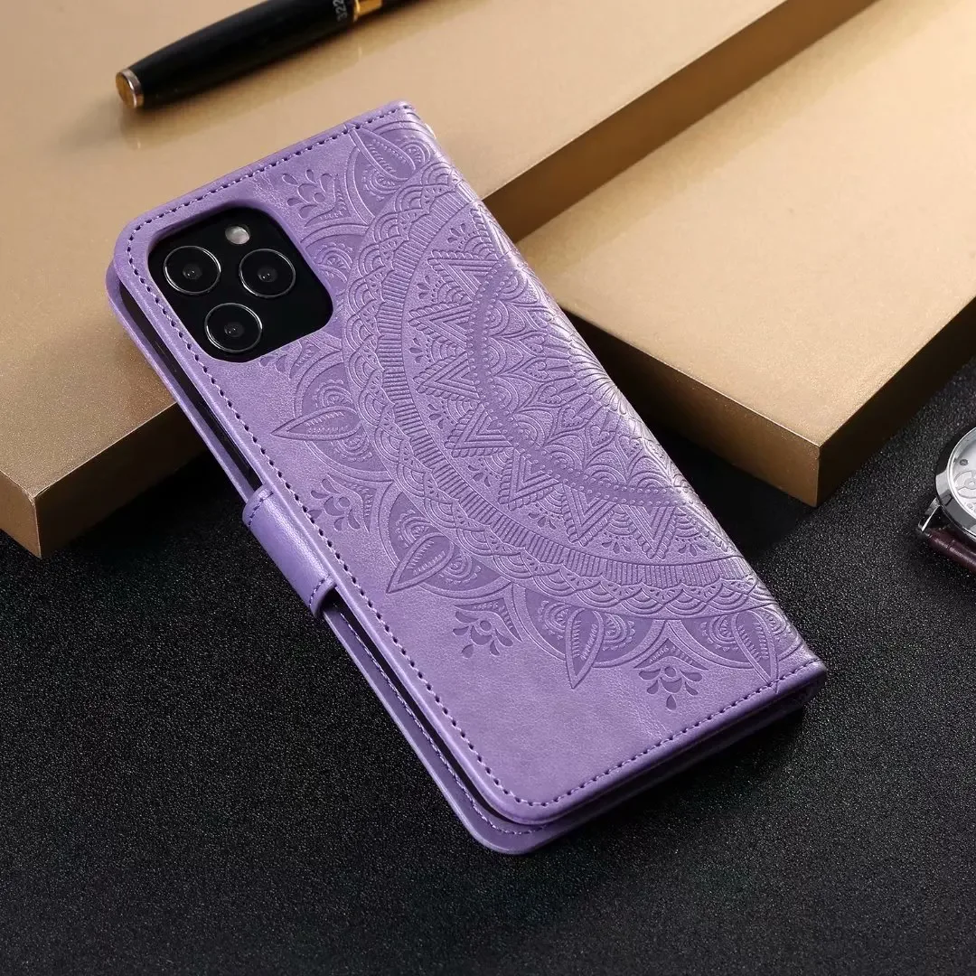 Leather wallet case leather case phone case leather phone case embossed PU leather wallet case for Samsung Galaxy S24 Ultra etc.