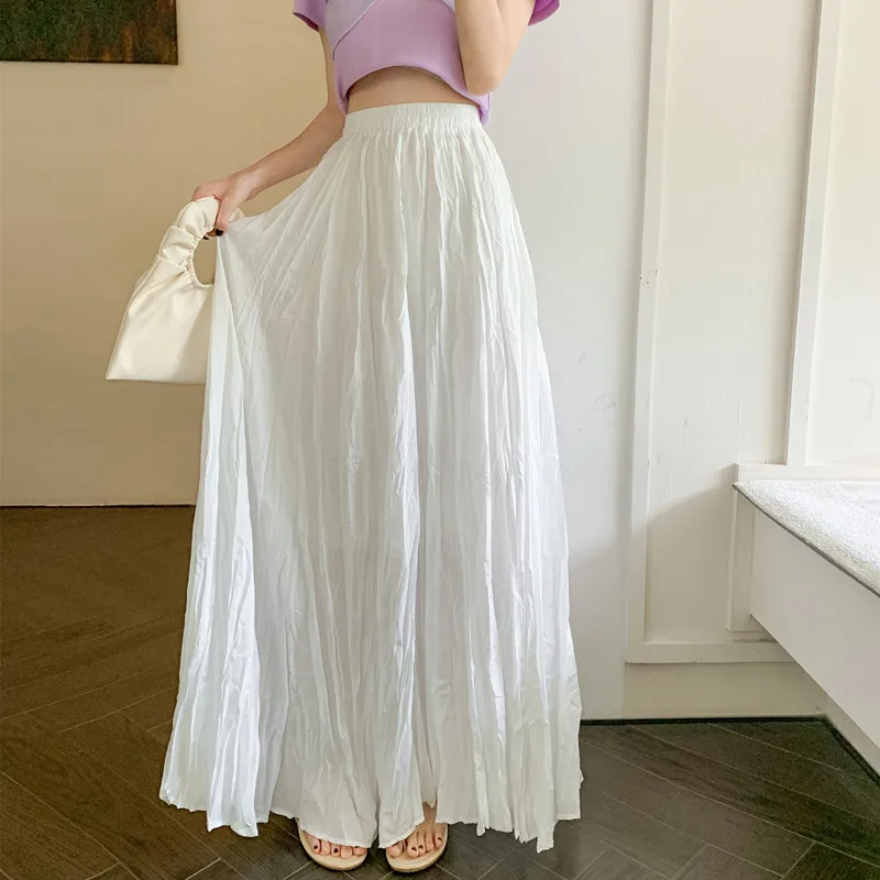 

Frenchic Vintage Long Skirts for Women A-line High Waist Female Pleated Skirt Faldas Ajustadas Elegant Almighty Skirt Dropship