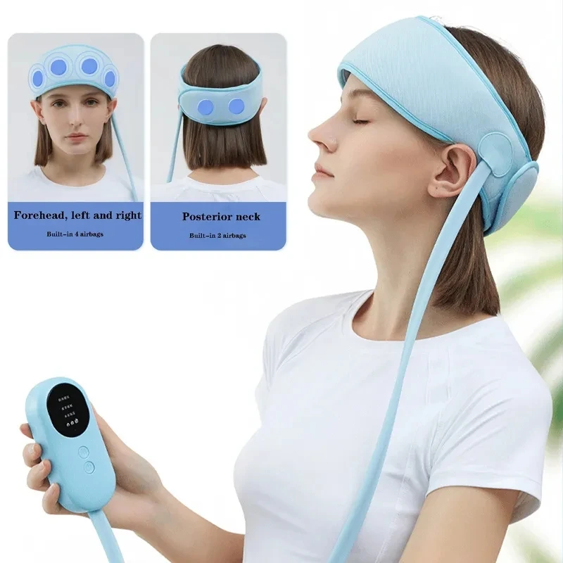 Electric Head Massager Air Pressure Hot Compress Kneading Massage Migraine  Relief Stress Headache Improve Sleep Airbag Headband