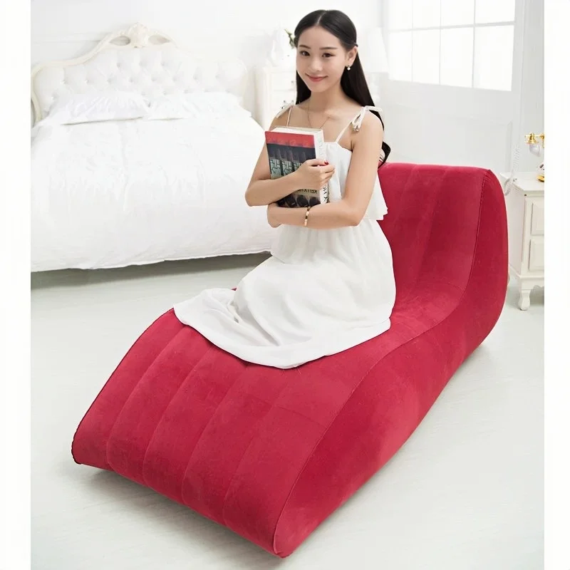 Portable Inflatable Sofa Lounge Chair Yoga Chaise Lounge For Outdoor Movies Indoor Living Room Bedroom Send manual inflation tool