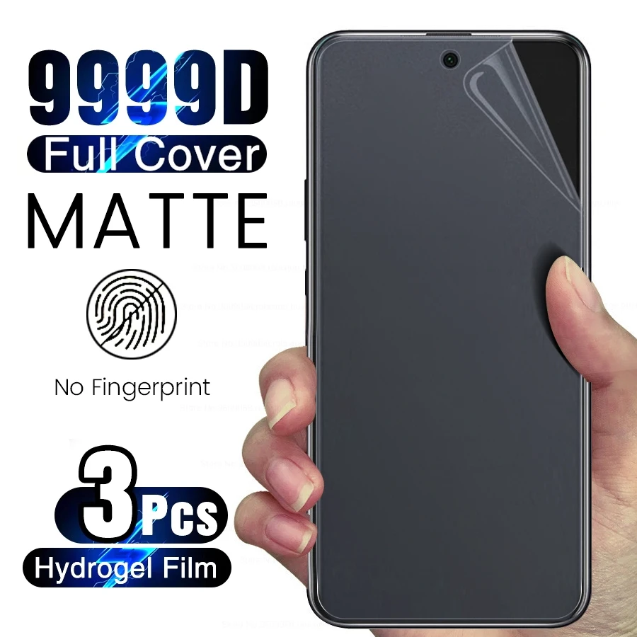

3PCS 9999D Soft Hydrogel Film For Xiaomi Poco M6 Pro 4G Frosted Matte Screen Protector Not Glass On Poko Little M6Pro M 6 Pro 4G