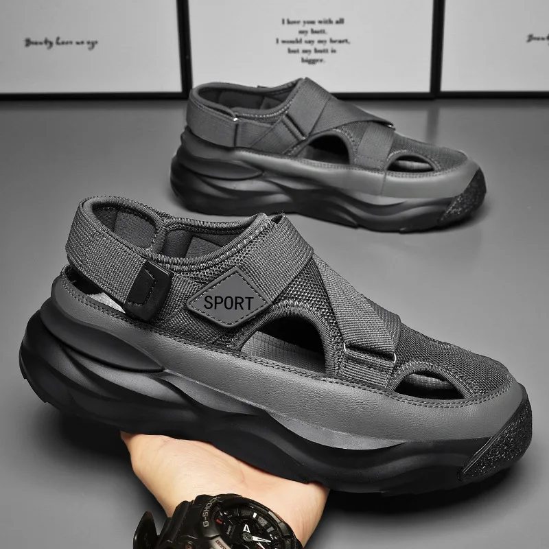 

Summer Cave Casual Sandals for Men 2023 New Baotou Sports Shoes Men's Dad Driving Sandals for Male Beach Shoes platform sandals