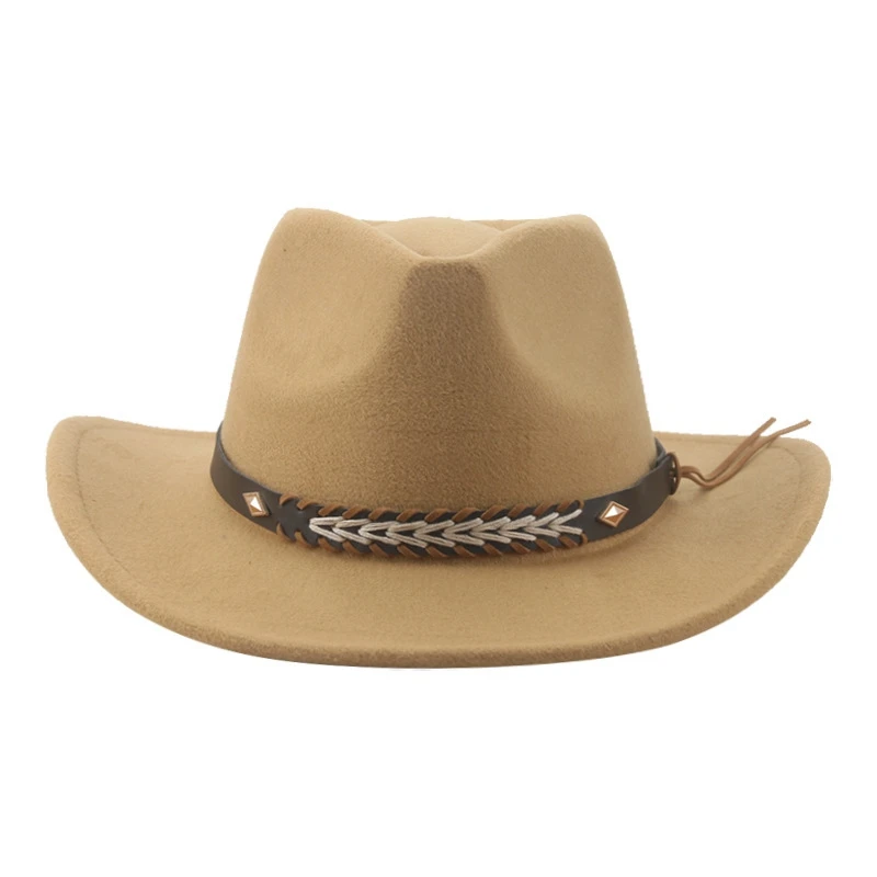Stylish Wide Brim Straw Hat for Women Men Summer Beach Sun Hat Classic Fedora Panama Hat with Leather Band