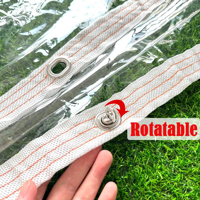 Transparant waterdicht afdekzeil met ogen, 2 x 2 m, voor buiten, waterdicht, transparant, voor terras, kippenhok