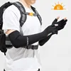 Sun Protection Gloves Arm Sleeves Summer Ice Silk Sleeves Driving and Riding Non-slip Fishing Ice Sleeves Half-finger Gloves 2