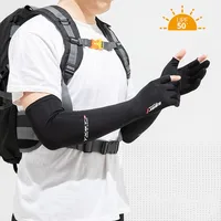 Sun Protection Gloves Arm Sleeves Summer Ice Silk Sleeves Driving and Riding Non-slip Fishing Ice Sleeves Half-finger Gloves 2