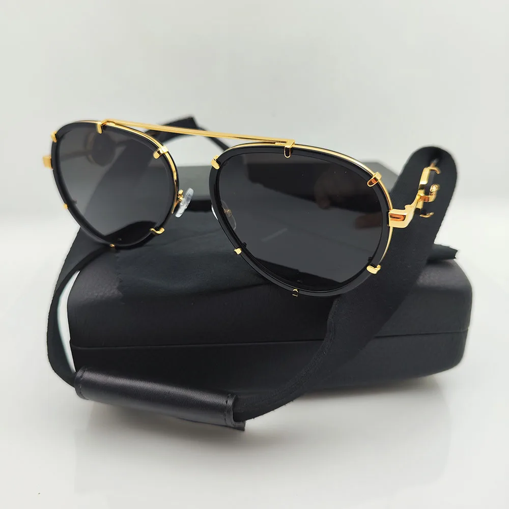 

Vintage Oval Alloy Acetate Black Sunglasses For Chain Women Brand Designer Fashion Summer Girls Female For Sun Glasses UV400