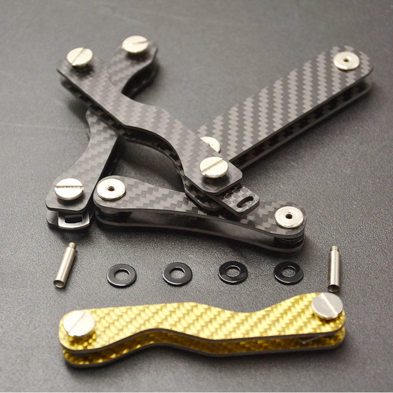 Carbon Fiber Key Holder Smart Key Wallet DIY Keychain EDC Pocket Car Key Organizer Chains Keychain Household Key Clip Keysmart carbon fiber key holder smart key wallet diy keychain edc pocket car key organizer chains keychain household key clip keysmart