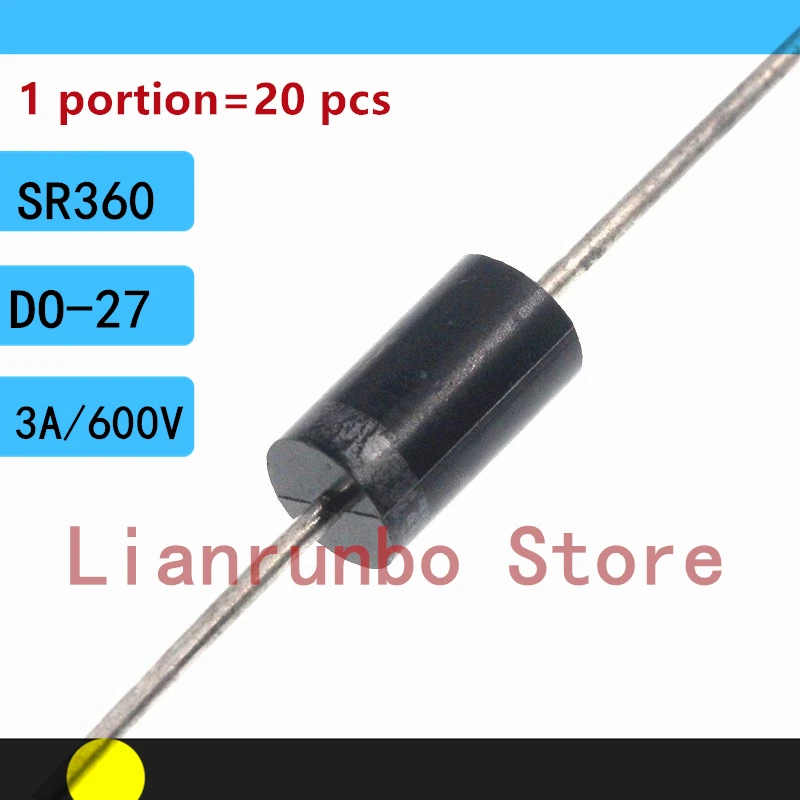 

20PCS/Lot SR360 SB360 3A/60V Schottky diode DIP