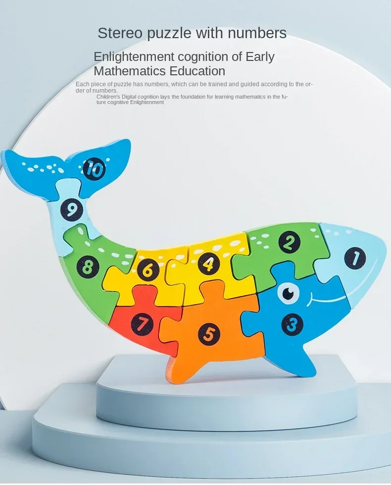 Wooden Early Childhood Education Cognitive Children's Puzzle Toys Building Blocks Animal Traffic Shapes Matching 3D Puzzles