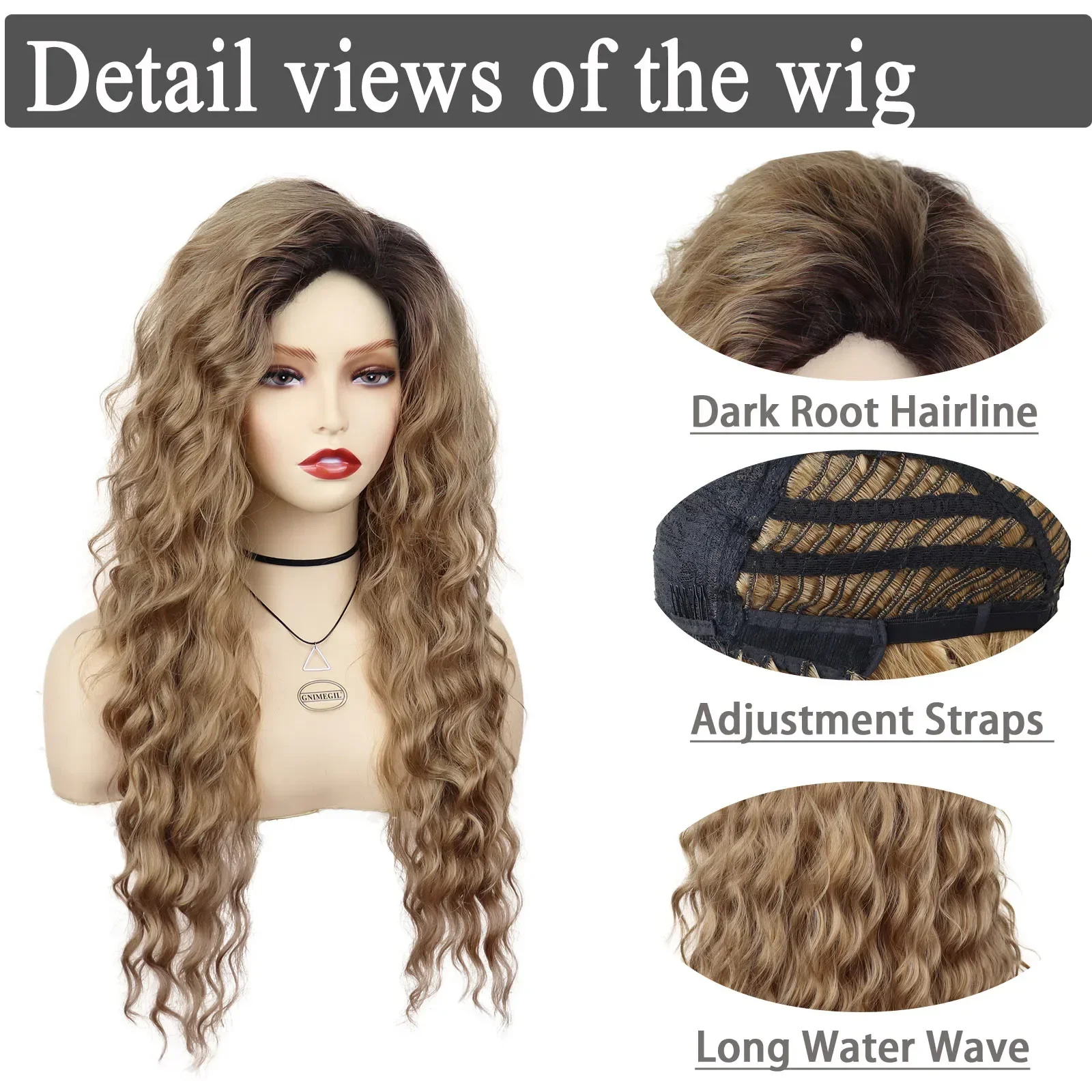 Lange Blonde Lockenperücke – Hitzebeständiges Synthetikhaar Für Cosplay, Halloween & Alltag