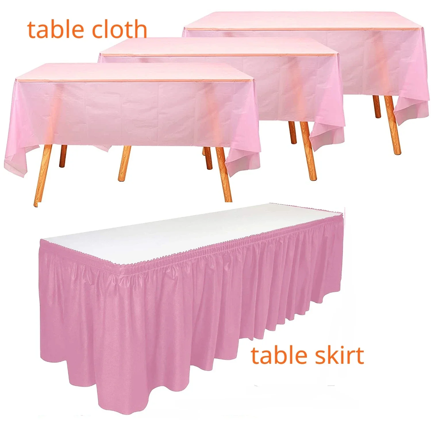 Rectangle Tulle Table Cover Waterproof Table Skirt Disposable Tablecloth for Birthday Party Supplies Wedding Decoration 4