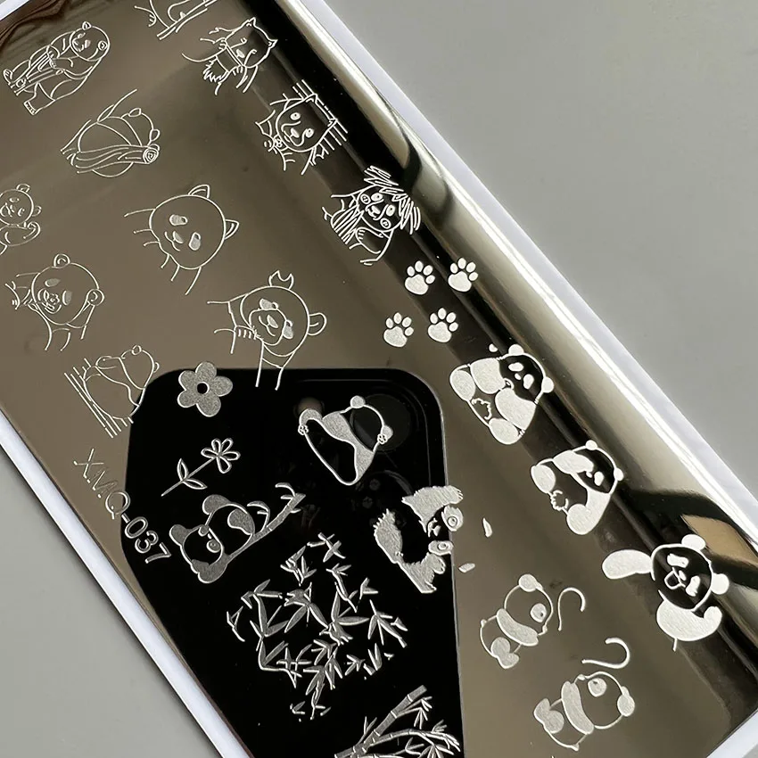 XMQ Steel Nail Art Stamping Plates Template Image Plate Halloween Nais Printing Tools 6*12cm 5