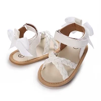 2023Cute Pre School Summer Sandals White Baptist Princess Casual Soft Rubber Sole Anti slip Single Shoes 0-18MBaby Walking Shoes 5