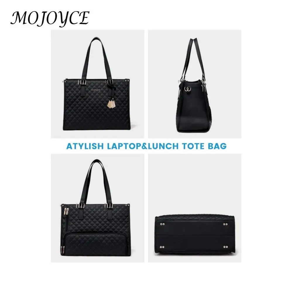 2-in-1 Lunch Tote Bag 15.6 inch Laptop Bag with Insulated Lunch Compartment Multipurpose Large Capacity Shoulder for Office