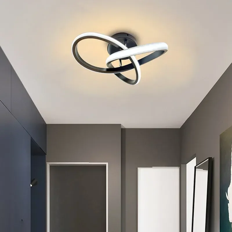 LED Ceiling Light Small Modern 2 Rings Creative Design Indoor Lighting Fixtures Hallway Balcony Aisle Office Lustre