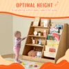 VEVOR 4-Tier Kids Wooden Bookshelf Six-Layer Sling Bookcase Baby Storage Book Rack for Kids Room Playroom Kindergarten Nursery 3