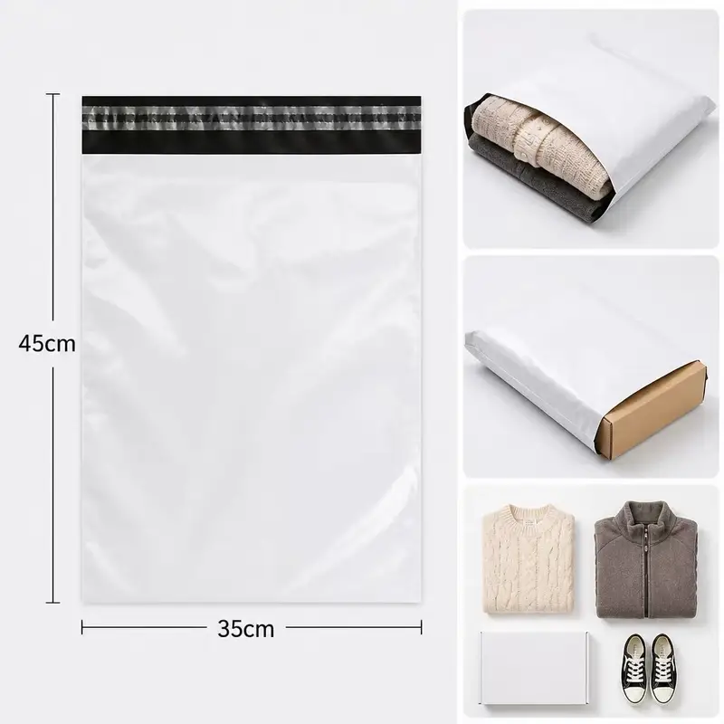 50Pcs White Courier Mailer Bags Packaging Poly Package Plastic Self-Adhesive Mailing Express Bag Envelope Postal Pouch Mailing - Image 16
