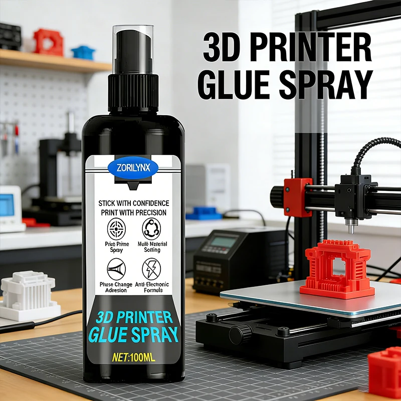 Adhesivo en Aerosol para Impresión 3D, Pegamento Líquido Anti-Deformación para Vidrio y Placas PEI, Fácil Remoción para PLA, ABS, PETG, Fijador de Alta Temperatura
