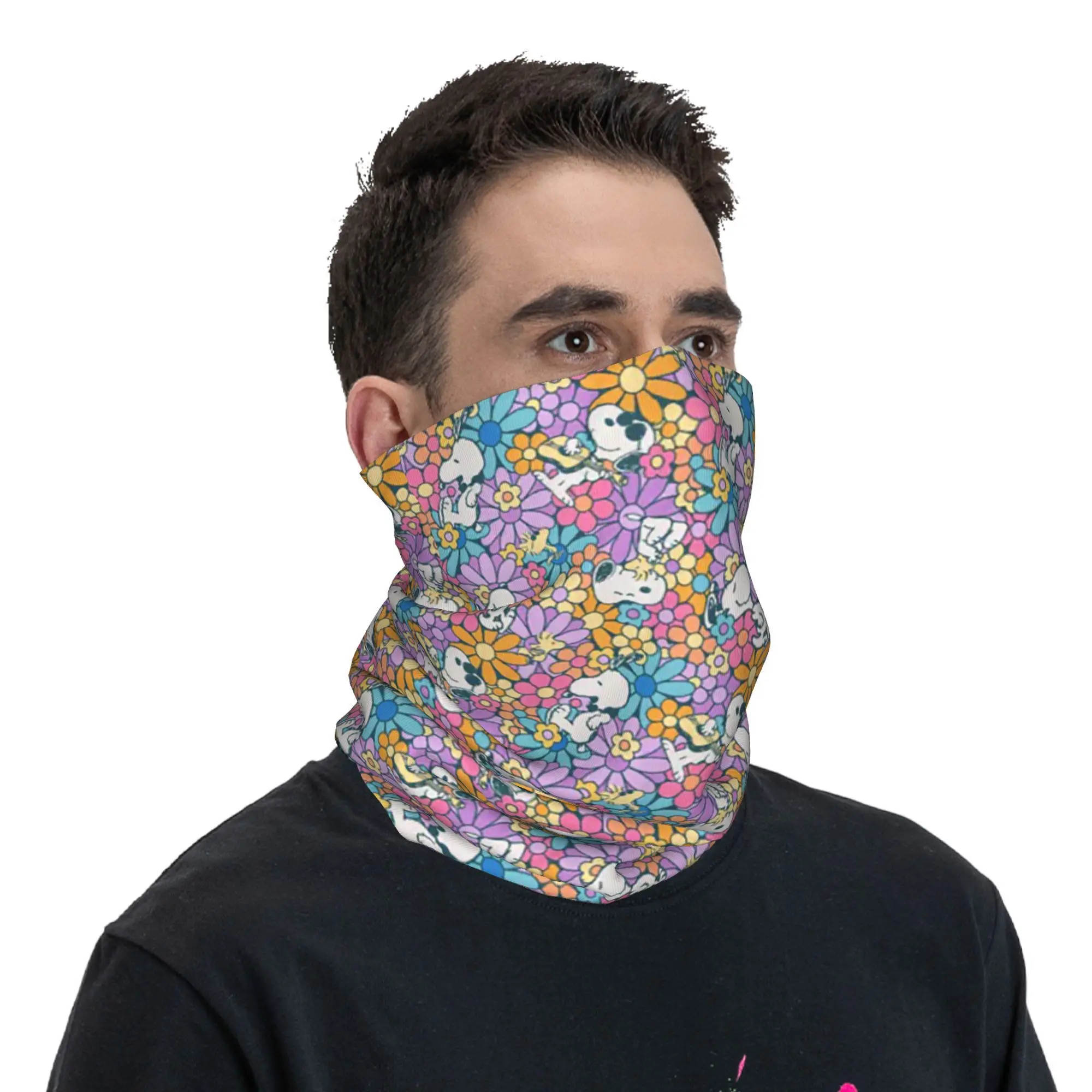 Snoopys & Woodstock Flower Winter Headband Neck Warmer Men Women Ski Camping Tube Scarf Face Bandana Gaiter cycling bandana neck wrap bandana headscarf cotton bandana neck gaiter bandana neck cover multifunctional bandana motorcycle bandana camouflage bandana neck tube scarf