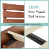 Solid Wood Bed Frame, 14 Inch Queen Size Japanese Bed Frame, Solid Wood Slats Support, No Box Spring Needed, Bed Frame 5