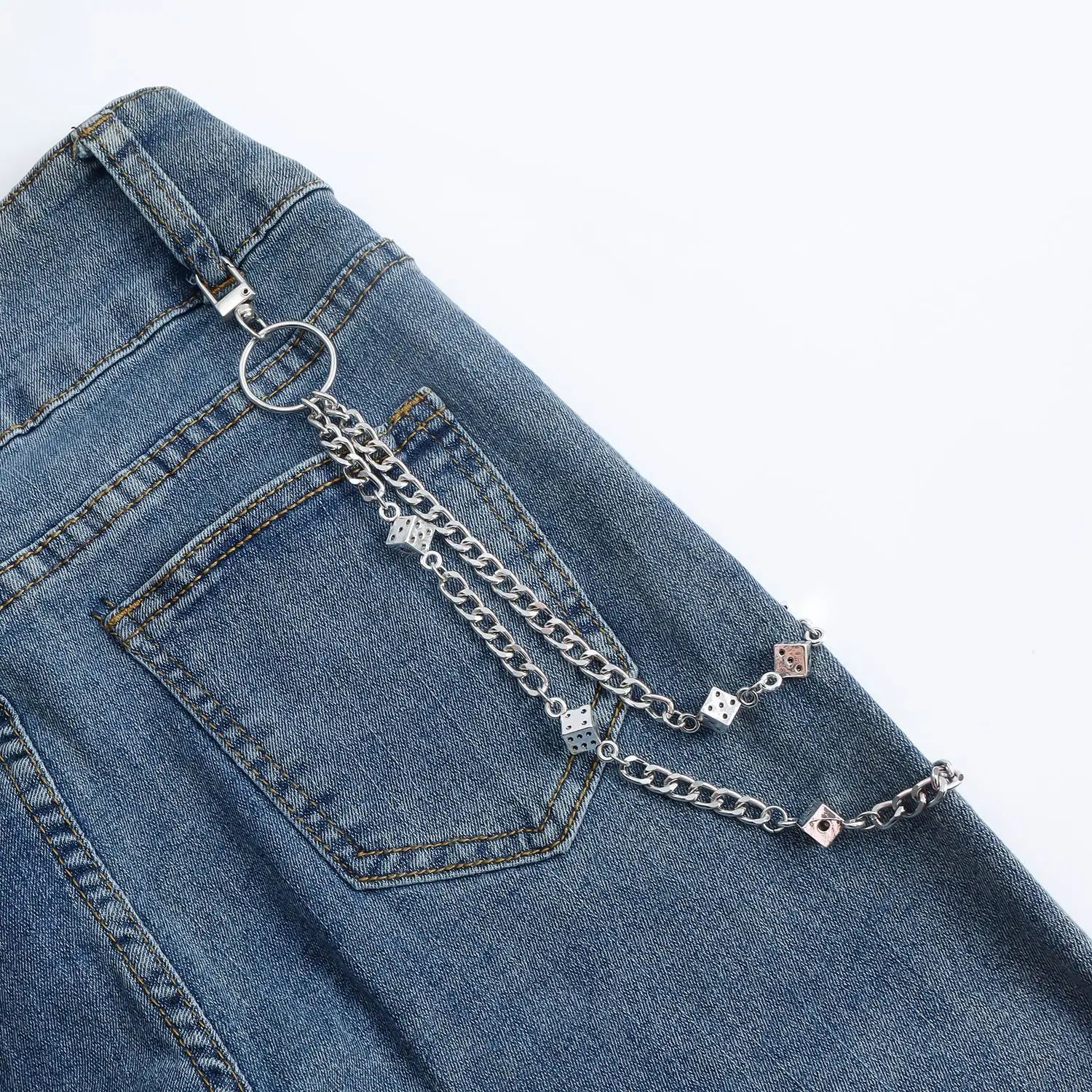 European American Hip Hop Double Layer Punk Fashion Chain Accessory