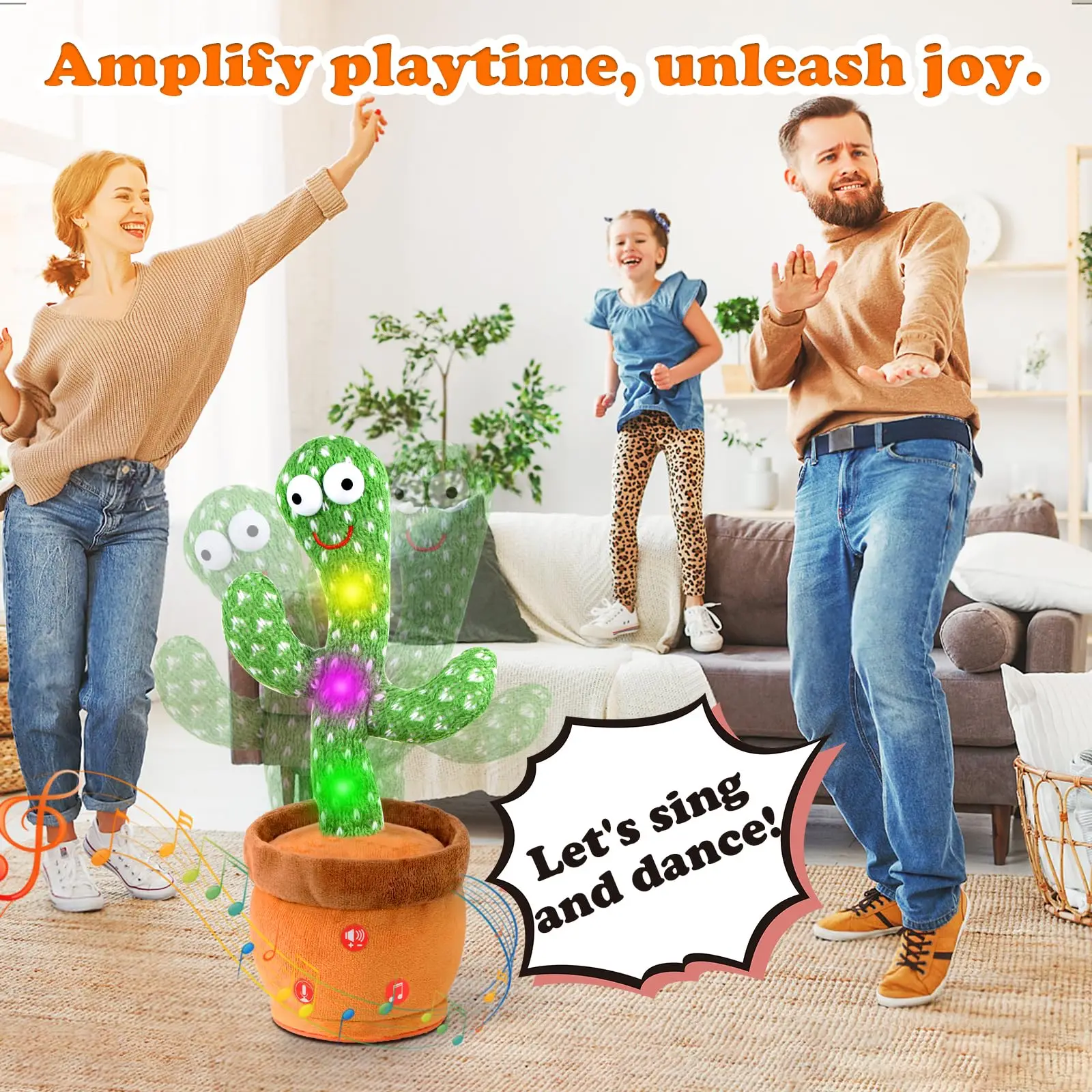 Baby Talking Dancing Cactus Plush Toys with Lights Music 120 Songs Christmas Birthday Gifts for Girls Boys