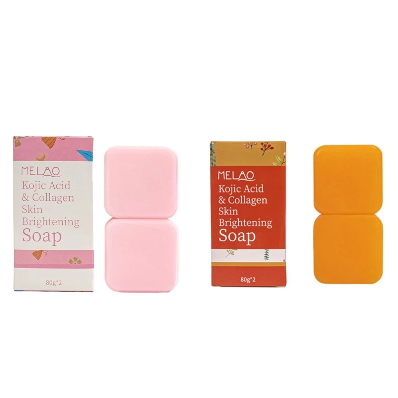

2Pack Kojic Acid Brightening Soap Black Spots Remover Cleanser Minimize Freckles Shrink Pores Face Body Soap Skin Care E74C