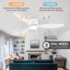 Modern Ceiling Fan with LED Light, DC Motor, Large Air Volume, Remote Control for Kitchen, Bedroom, Dining Room, Patio 3