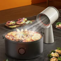 Desktop Range Hoods with Atmosphere Light Humanized Design Household Portable Mobile Mini Hot Pot Barbecue Cooker Hood 1