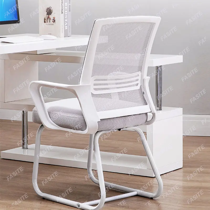 

Офисный стул, белый компьютерный стул, удобный и дышащий стол, учебный стул, спинка, конференц-стул