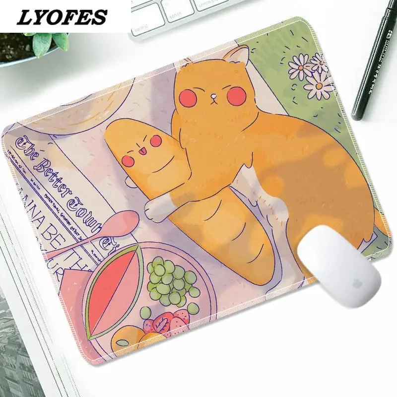 Tapete do rato do portátil para o escritório em casa computador teclado bonito do mouse almofada de mesa kawaii deskpad gamer esteiras de mesa 22x18cm