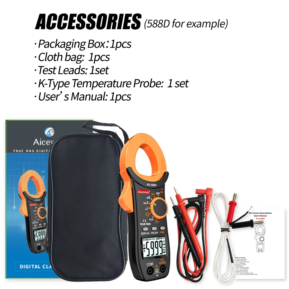 Digital Clamp Meter AC DC Auto Rang 600A Current Clamp True RMS Multimeter Ammeter Voltage Tester Ohm Capacitance NCV digital multimeter clamp meter