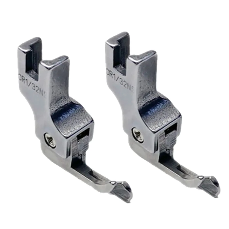 Narrow Guide Presser Foot 2Pcs Industrial Lockstitch Sewing Machine Feet Zipper Universal Presser Feet Durable CR1/32NS(0.1)