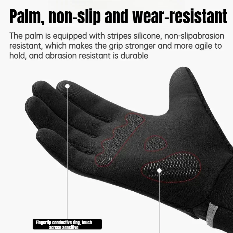 2 in 1 Winter Warm Reflective Cycling Camping Fishing Gloves Sport Touch Screen Non-slip Windproof Snowboard Skiing Loose Gloves