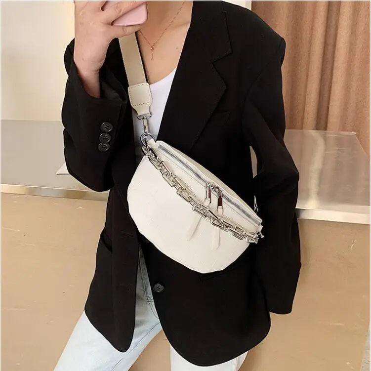 

2023 New Casual Women PU Fashion Fanny Pack Ladies Chest Bag Girl Bag