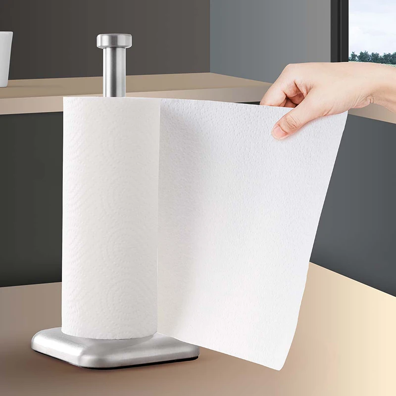 ORZ Christmas Standing Paper Towel Roll Holder for Kitchen Bathroom with Weighted Base Suction Cups for One-Handed Operation 4