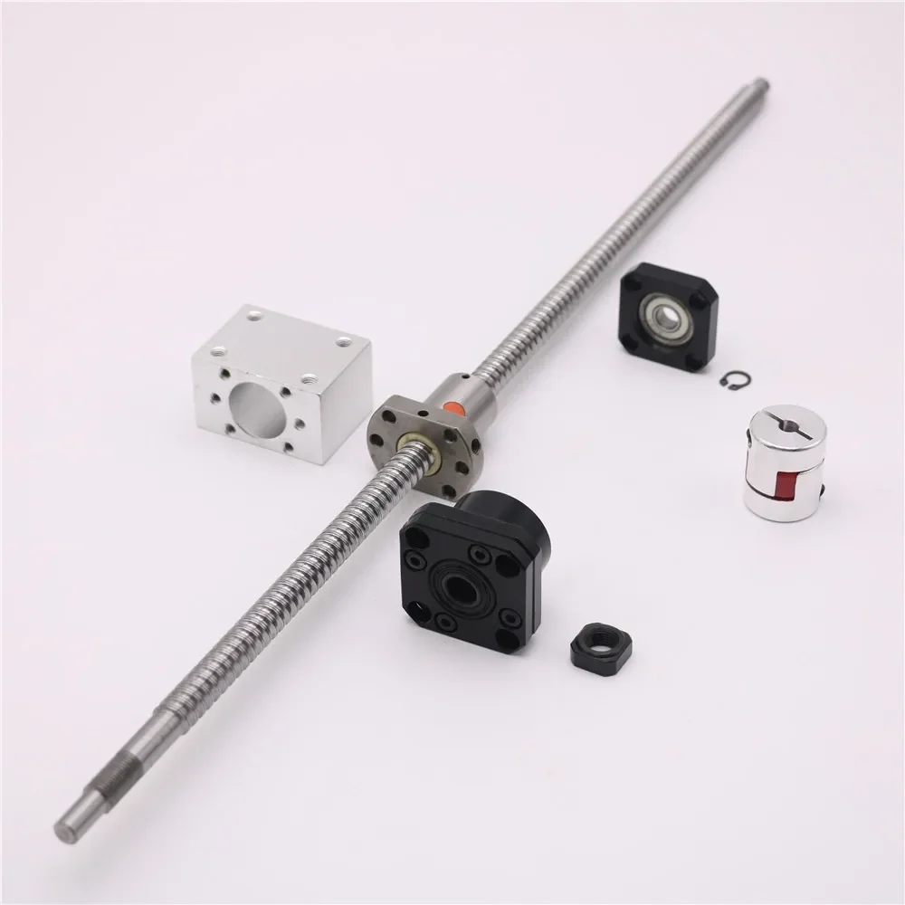 SFU1605 볼 스크류 선형 세트 C7 볼 너트 하우징 FK12 FF12 CNC 기계 부품 용 고정 플로트 엔드 서포트 플럼 커플 링, 볼 스크류 리니어 세트 FK12