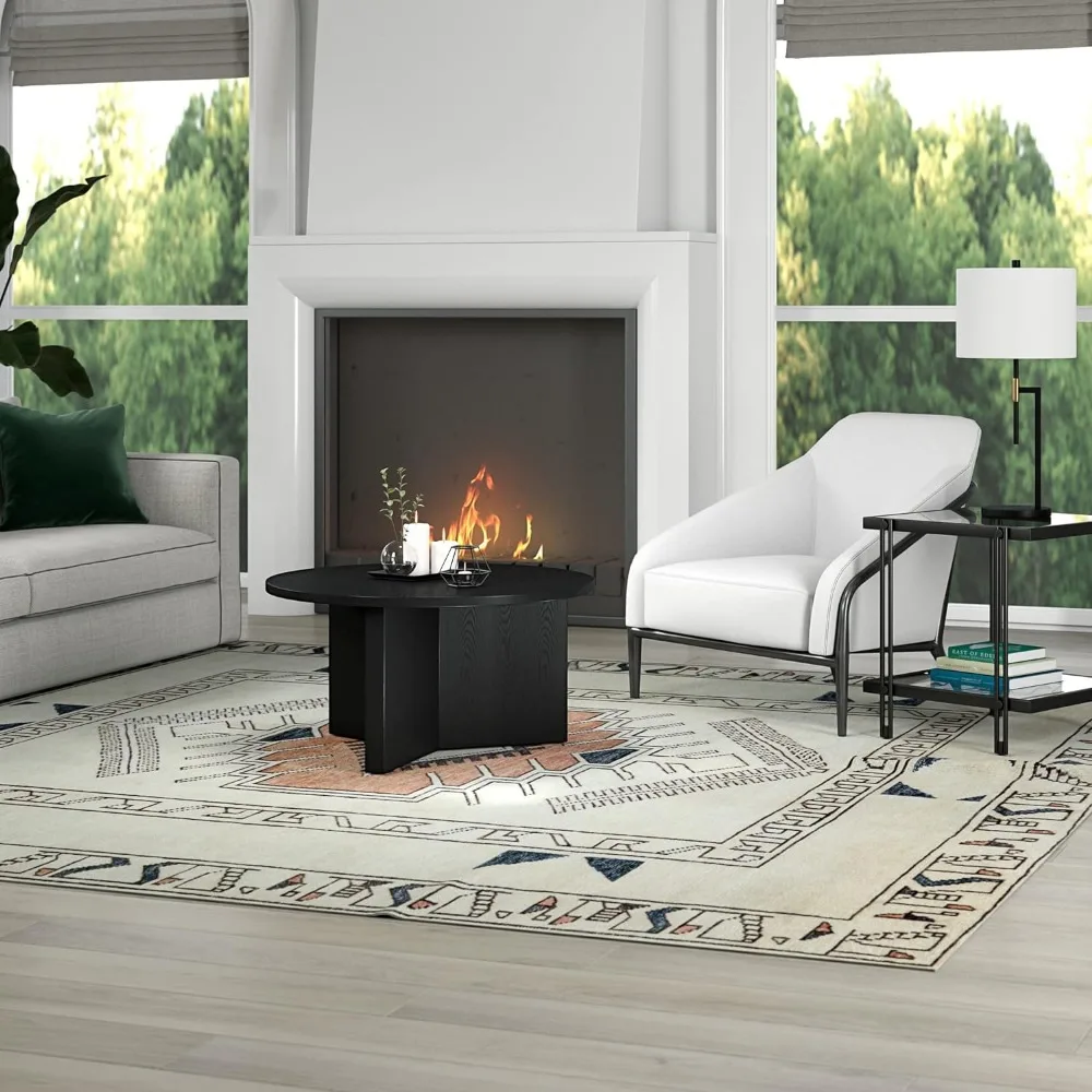 Anders Coffee Table Living Room Center Table Salon Black 32“Wide Restaurant Tables Basses Home Coffee Corner Dinning Tables Sets 5