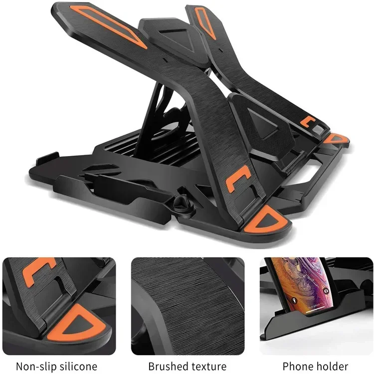 ABS Home Office Cooling Rotation 360 Degree Laptop Stand Adjustable Height Folding Laptop Holder Stand