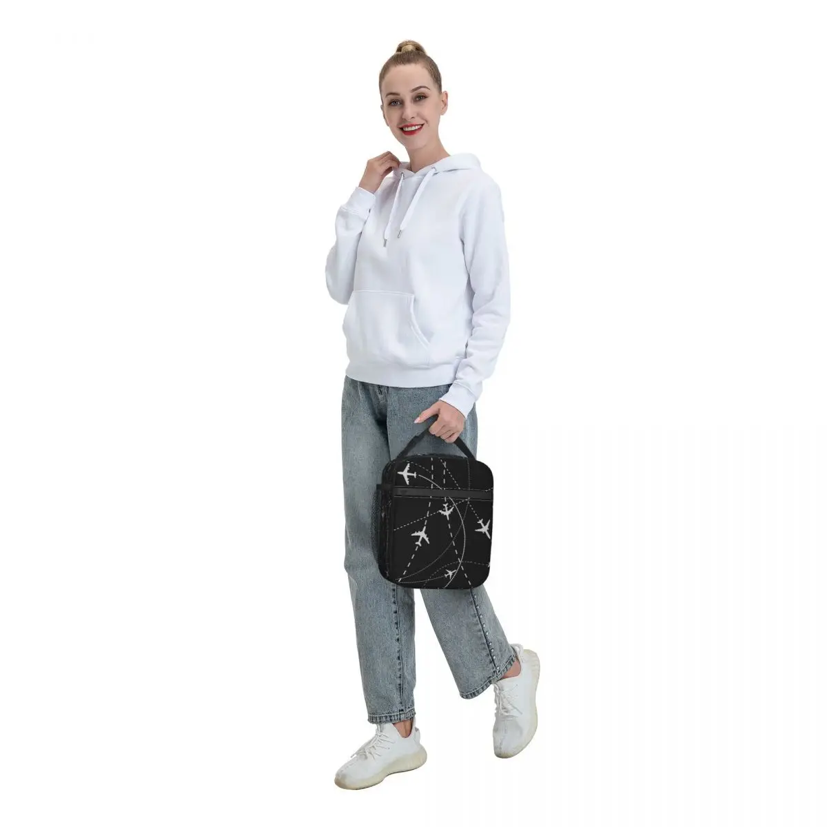 Pilot Aircraft Night Flight Routes Thermal Insulated Lunch Bag Air Traffic Controllers Portable Lunch Container Storage Food Box