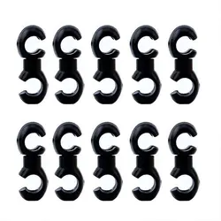 Rotatable Bicycle Brake and Gear Cable Clips for Enhanced Cycling Performance - 10 - Pack (Black)