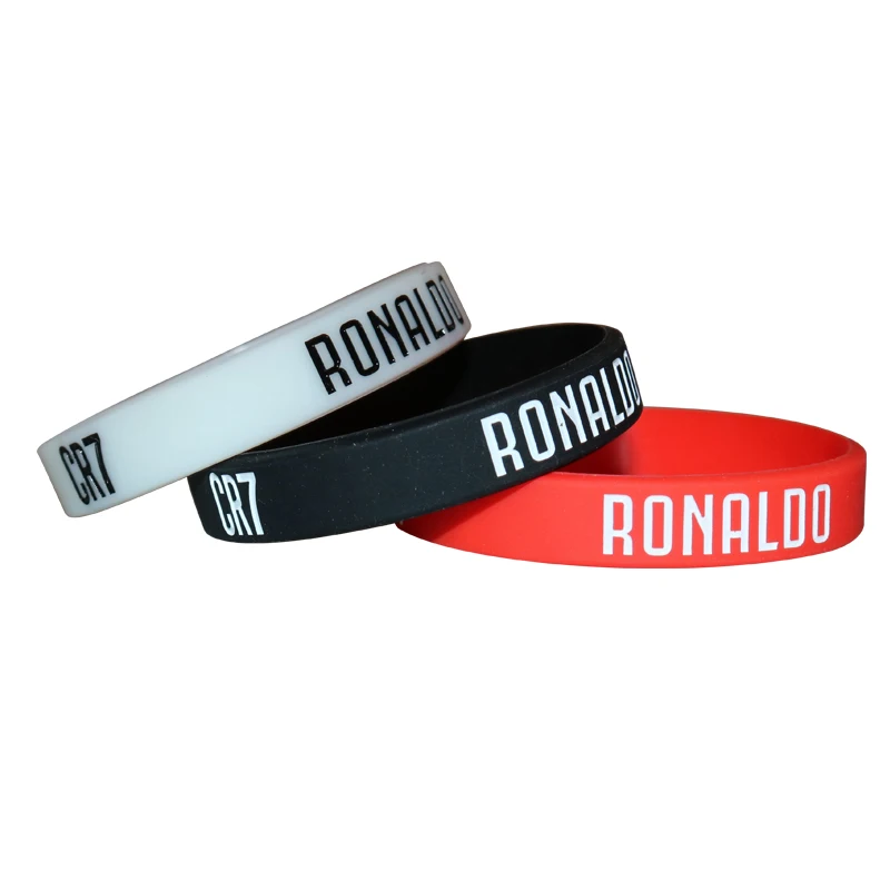 CR7 Cristiano Ronaldo Silicone bracelet Football Fans Club Silicone Wristband Black White Colors