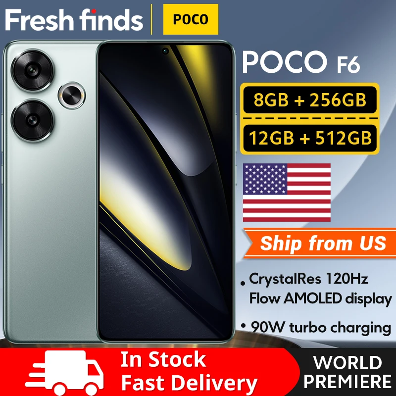 NEW POCO F6 Smartphone Global Version 256GB 512GB Snapdragon