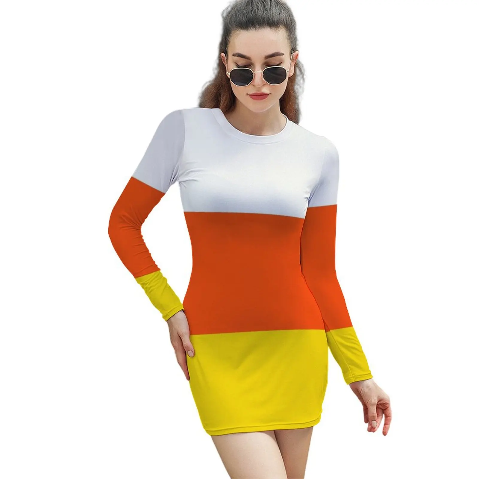 

Candy Corn Long-Sleeved Sheath Dress summer dress korean women dress summer summer woman 2024 elegant